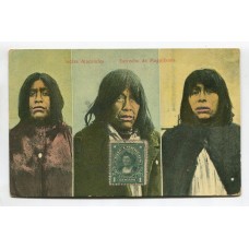 INDIAS ALACALUFES ESTRECHO DE MAGALLANES CHILE ANTIGUA TARJETA POSTAL ABORIGENES